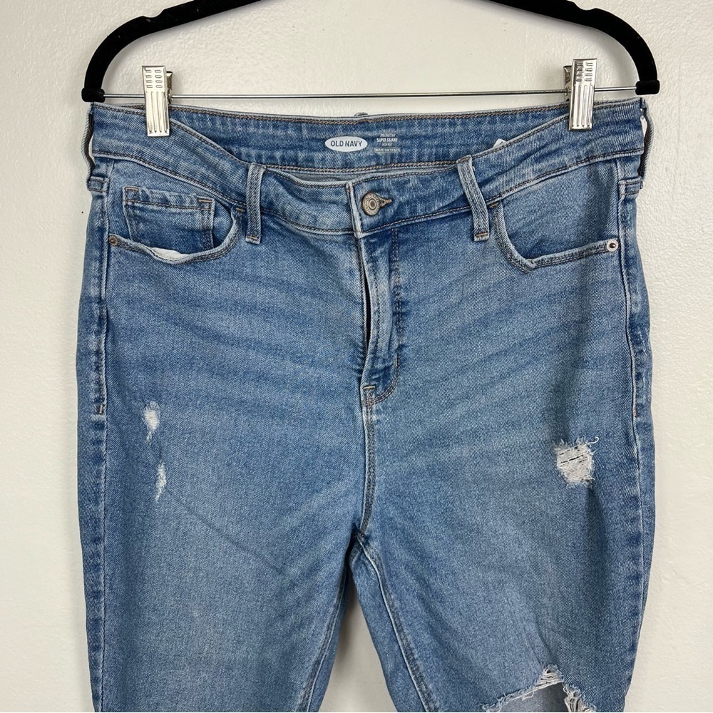 Old Navy Rockstar Super Skinny Distressed Skinny Jean Size 14 - Picture 6 of 6